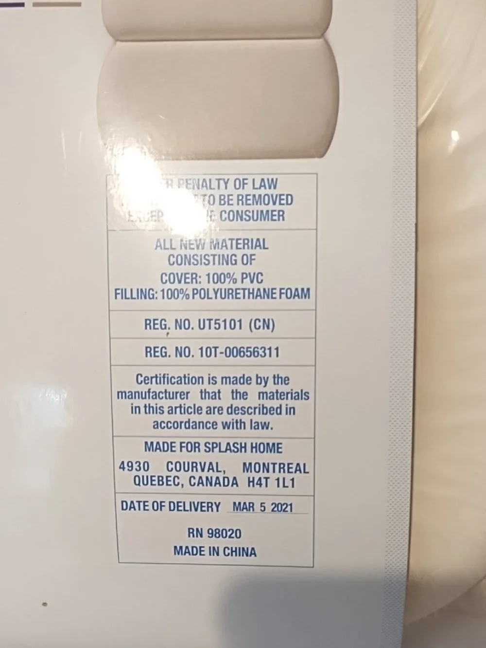NEW Luxury Spa Bath Pillow - White